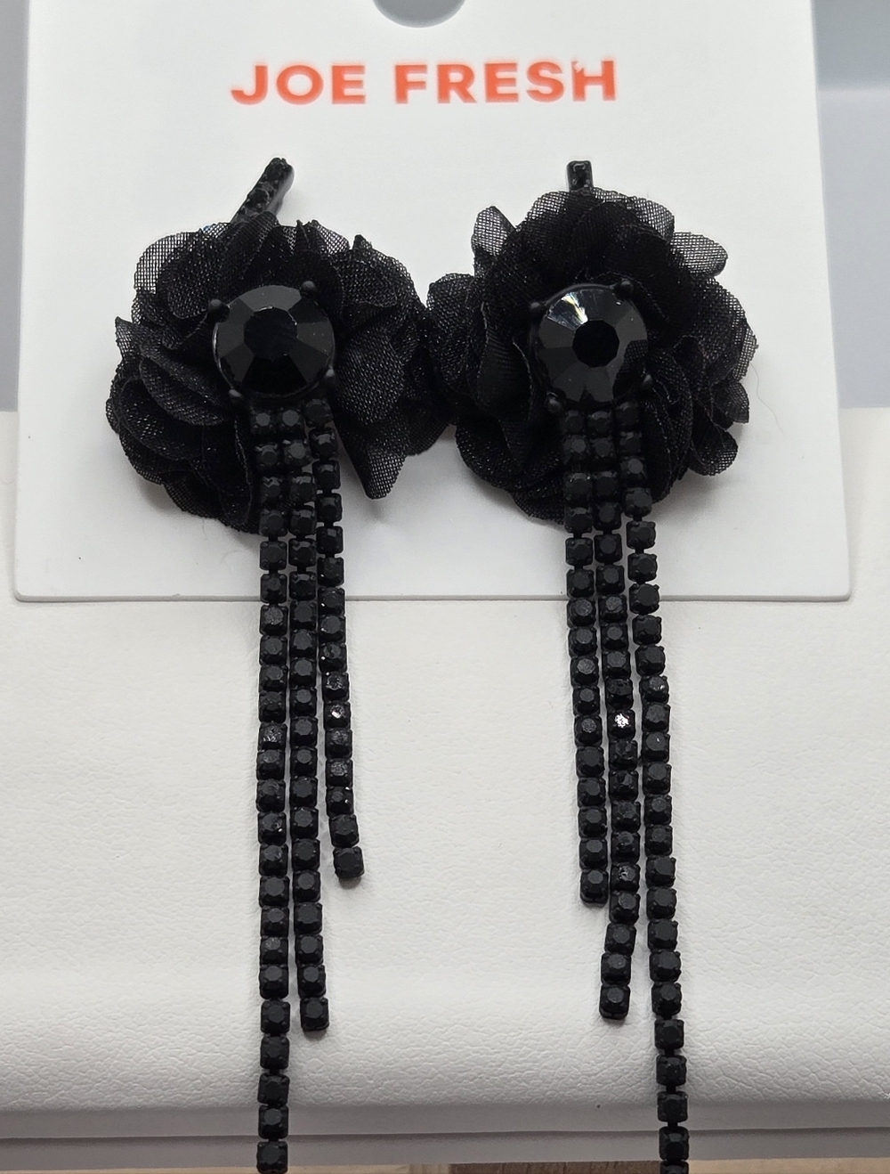 ✨2/$10✨ Floral Dangle Earrings + Sparkly Bar Studs Bundle Crystal Tassel 3" - Picture 6 of 12